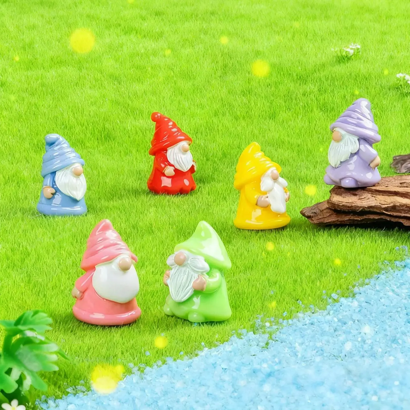 10/20 قطعة تماثيل جنوم لطيفة تماثيل راتينج صغيرة DIY بها بنفسك حديقة الجنية المشهد الصغير ديكور حفلات عيد الميلاد