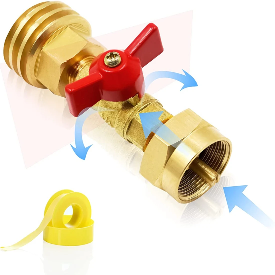 1 Lb To 20 Lb Propane Tank Adapter With Valve, Converter Universal For 1Lb/16.4Oz Disposable Throwaway Cylinder-B61B