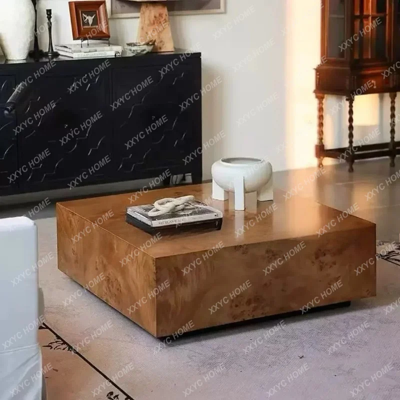XX Mid Century  Coffee Table Retro Solid Wood Square Side Table Minimalist  High End Low Tea Table