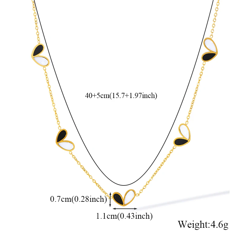 EILIECK 316L Edelstahl Kreatives Herz-Halsketten-Armband-Ohrringe-Set für Damen, Modischer Goldfarbener Wasserdichter Schmuck als Geschenk – Detail 7