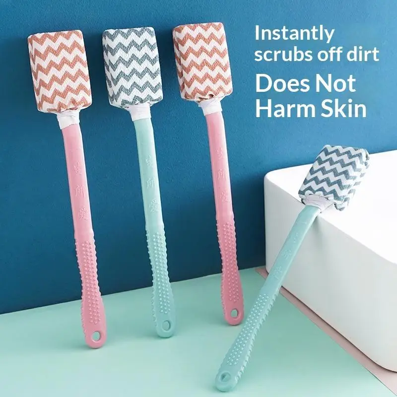 Long Handle Detachable Bath Shower Brush Deep Cleansing Powerful Back Scrubber Massage Tool for Bathroom Accessory