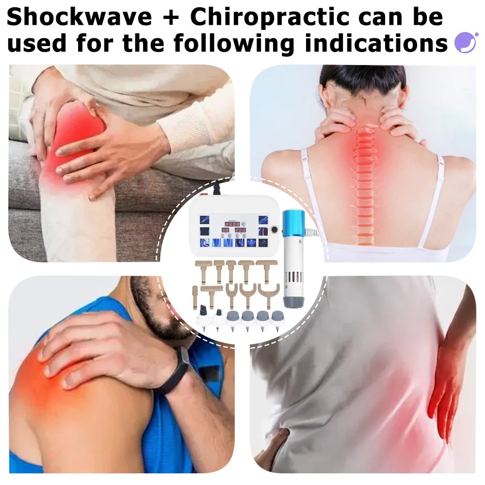 300MJ Shockwave Therapy Machine For ED Treatment Relief Caudal Pain 17Heads Shock Wave 1800N Electric Chiropractic Adjust Tools