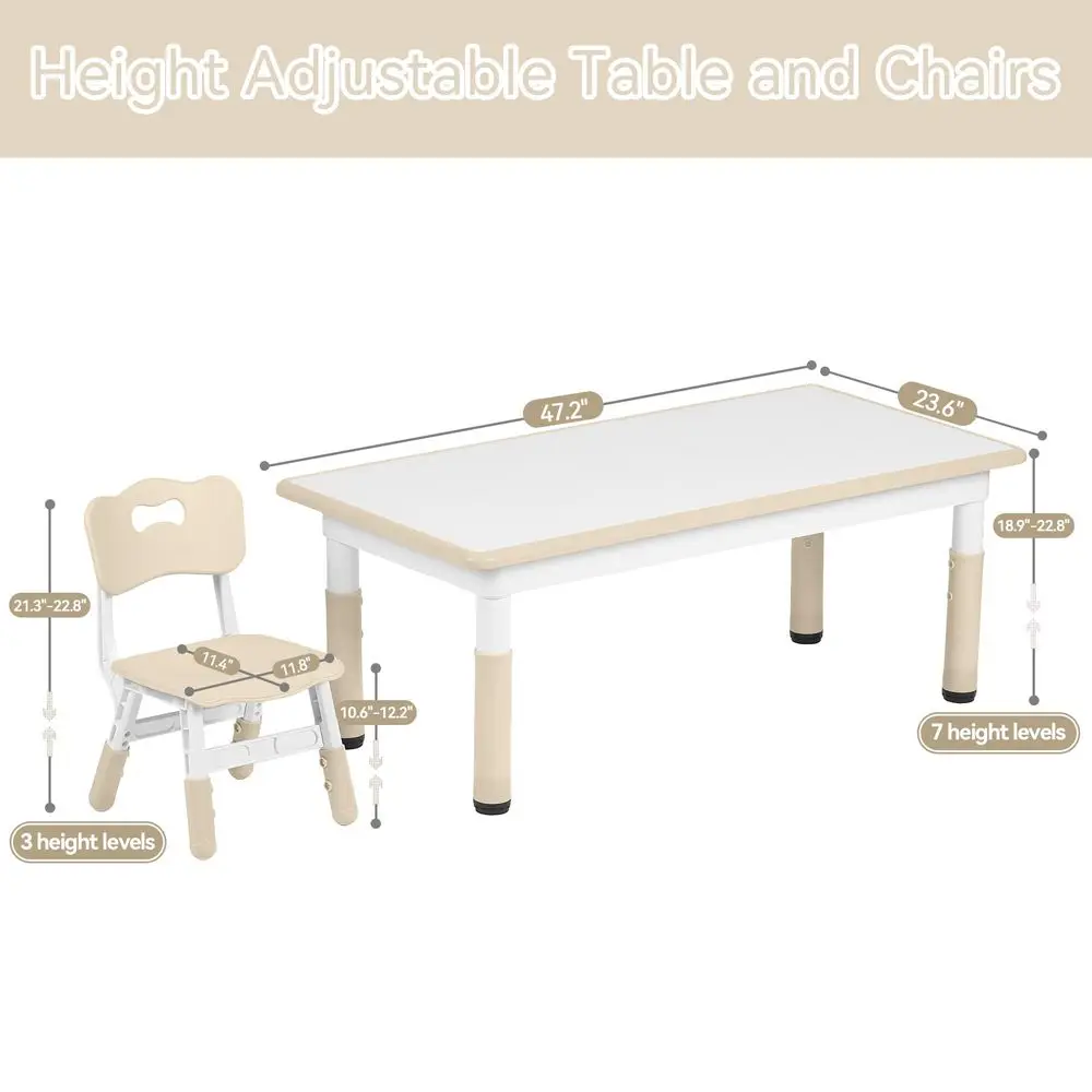 

Детский стол и 4 стула с граффити-декором, регулируемый по высоте, для детей 3-8 лет, для учебы и обеда