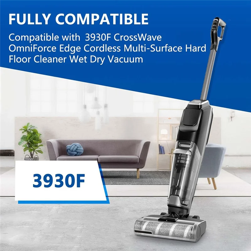 Juego de filtros de vacío de cepillo de rodillo A83G para Bissell 3930F Crosswave Omniforce Edge, piezas de vacío en seco y húmedo inalámbrico