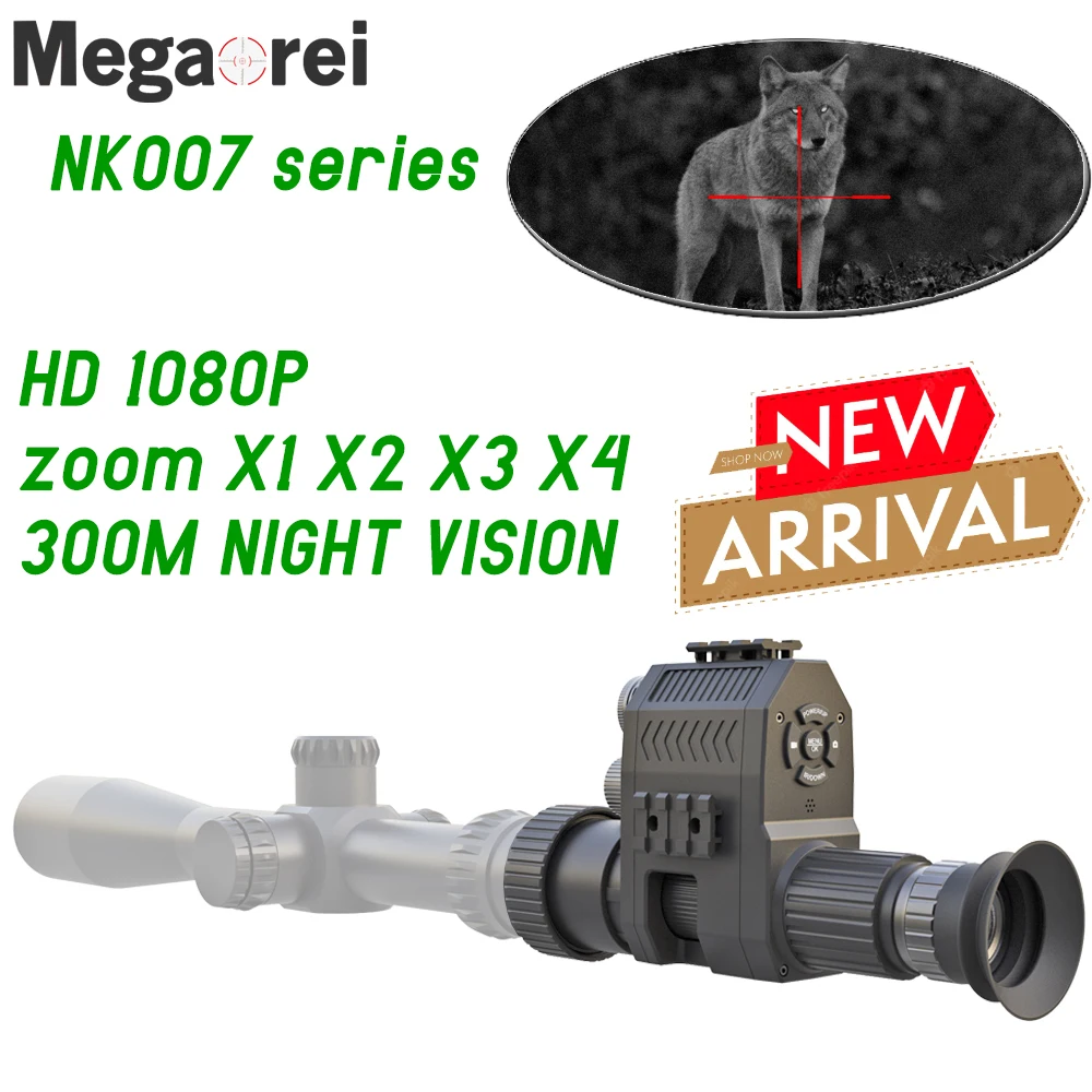 

Megaorei NK007 Series Night Vision Scope HD1080P Infrared Hunting Telescope Outdoor 100% Darkness 300m