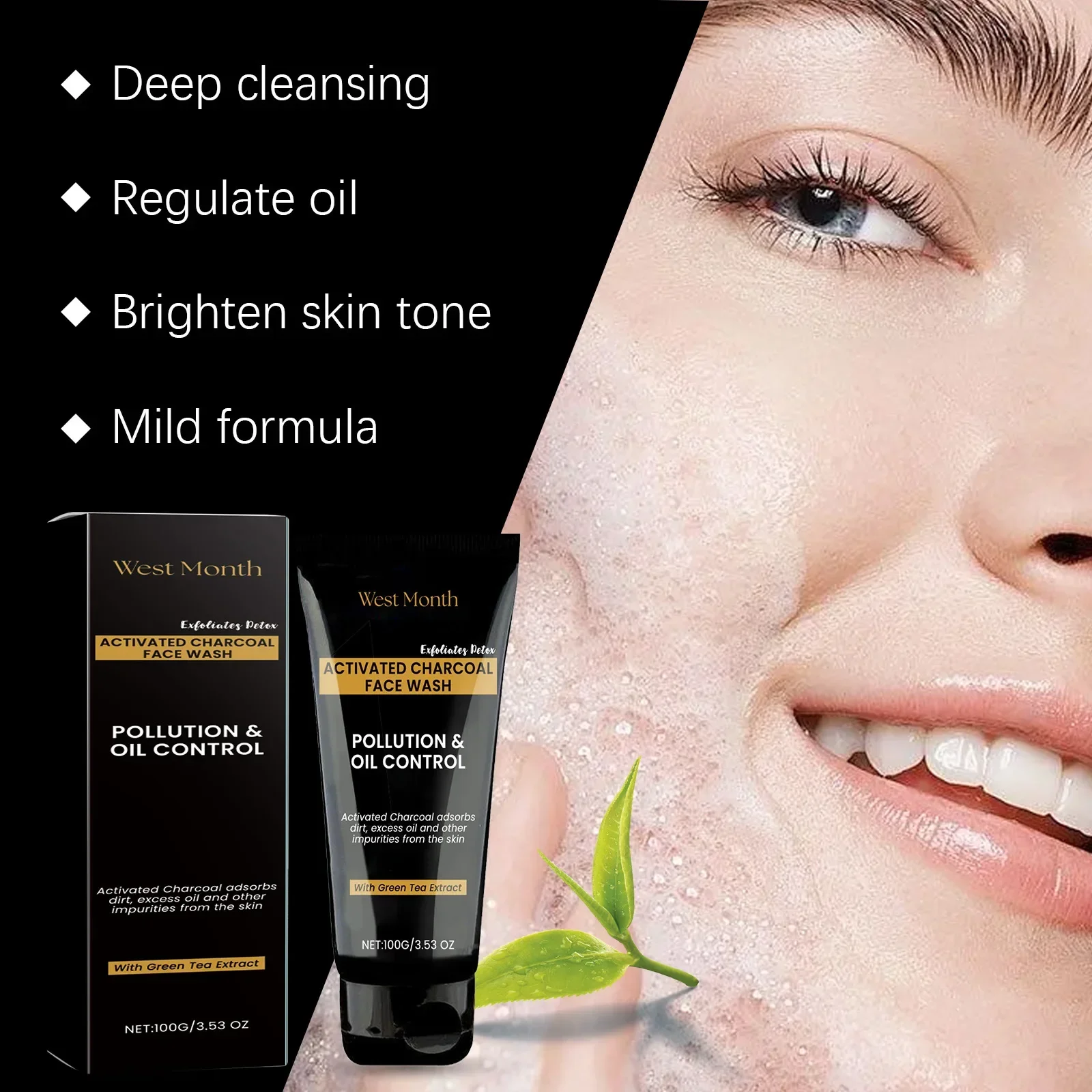 

Oil Control Deep Cleansing Face Wash - Pore Refining, Brightening, and Blackhead Removal - Perfect for Acne-Prone Skin 100ml