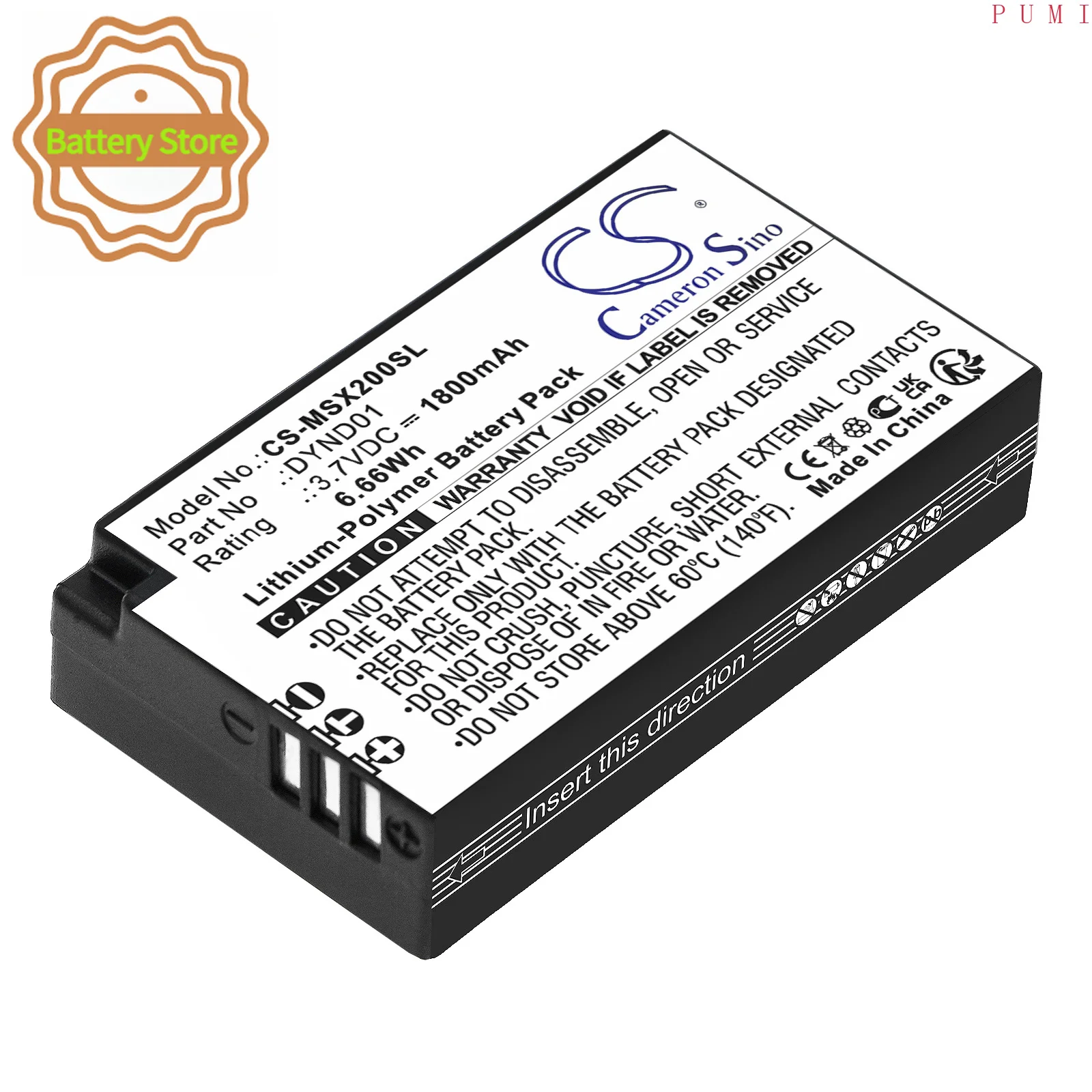 Cameron Sino Replacement Battery for Microsoft Xbox Elite Serie 2 (Model 1797) PN:DYND01 1800mAh / 6.66Wh