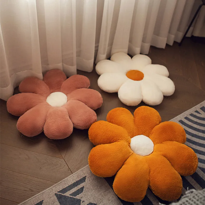 50cm Small Daisy Flower Seat Cushion Bedroom Floor Tatami Cushion Sofa Chair Ass Pad Seat Bed Back Cushion Home Decor