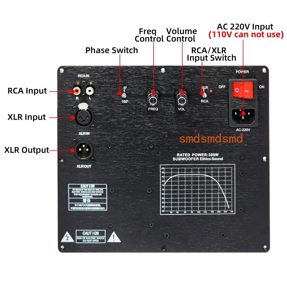220V HIFI Mono TPA3255 300W Heavy Subwoofer Digital Active Power Amplifier Board Pure Bass Professional Home Audio System