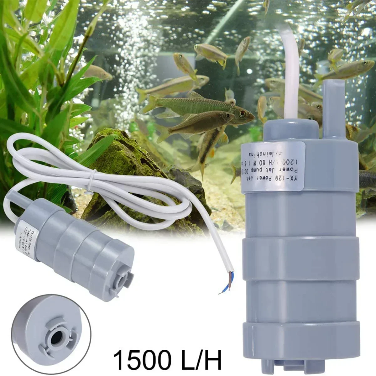 DC 12V Submersible Water Pump Camper Motorhome High Flow Whale Pump 1500L/H 5M Submersible Water Pump For Diy Kit 12V Water Pump