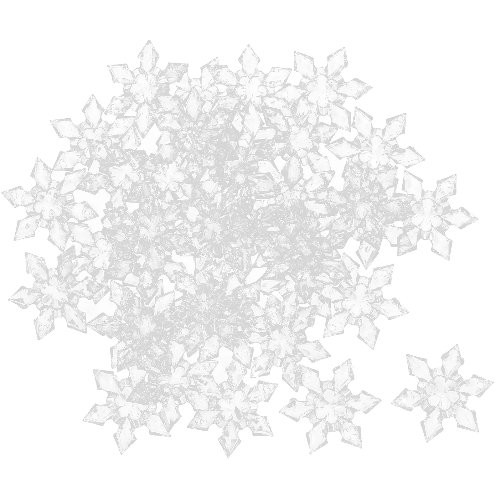 

50 Pcs Christmas Snowflake Pendant Tree Decoration Crystal 50pcs (tip 36cm Medium Transparent White) Xmas Party Props Acrylic