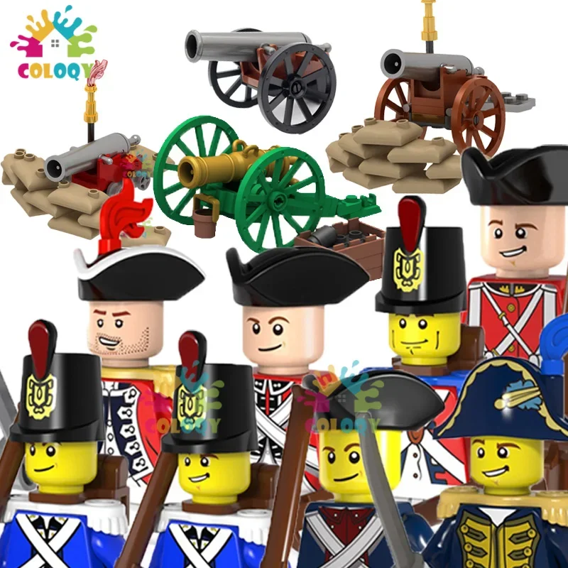 Kids Toys Imperial Navy Military Soldier Building Blocks Red Blue Mini Action Figures Artillery Toys For Kids Birthday Gifts