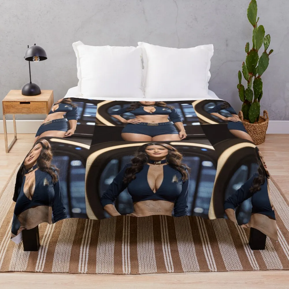 

salma hayek art Throw Blanket