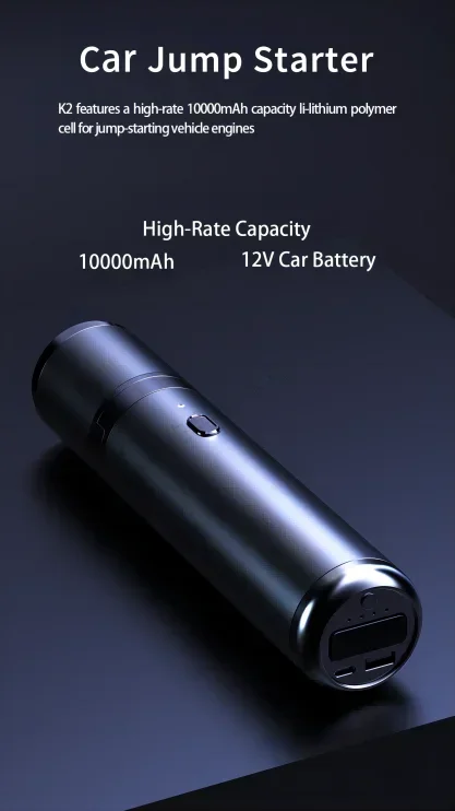 휴대용 자동차 콤보 키트, 자동차 점프 스타터, 공기 압축기, 진공 청소기 손전등 및 보조배터리 포함, 12V, 10000mah