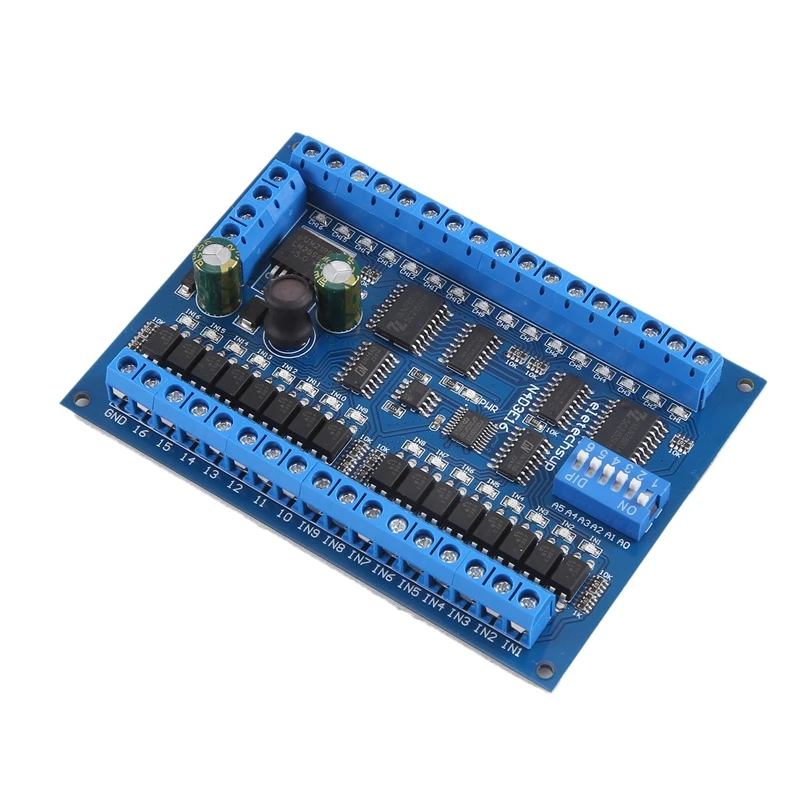 HOT SALE DC 12V 24V 16 Input 16 Output RS485 Remote Control Switch PLC IO Expansion Board Modbus RTU Module, Only Board