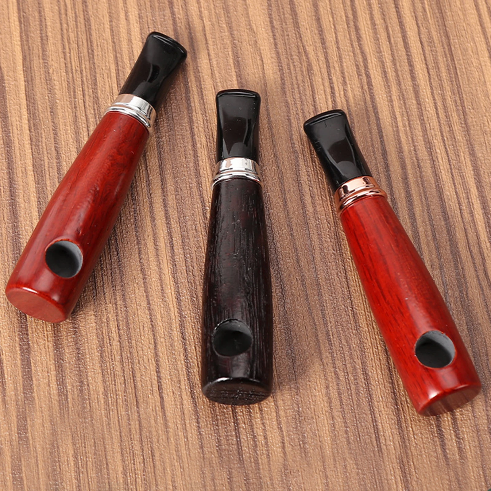 1pc, Handcrafted Small-sized Portable Oak Wood Tube For Smoking With A Compact Design And A Straight-style Filter