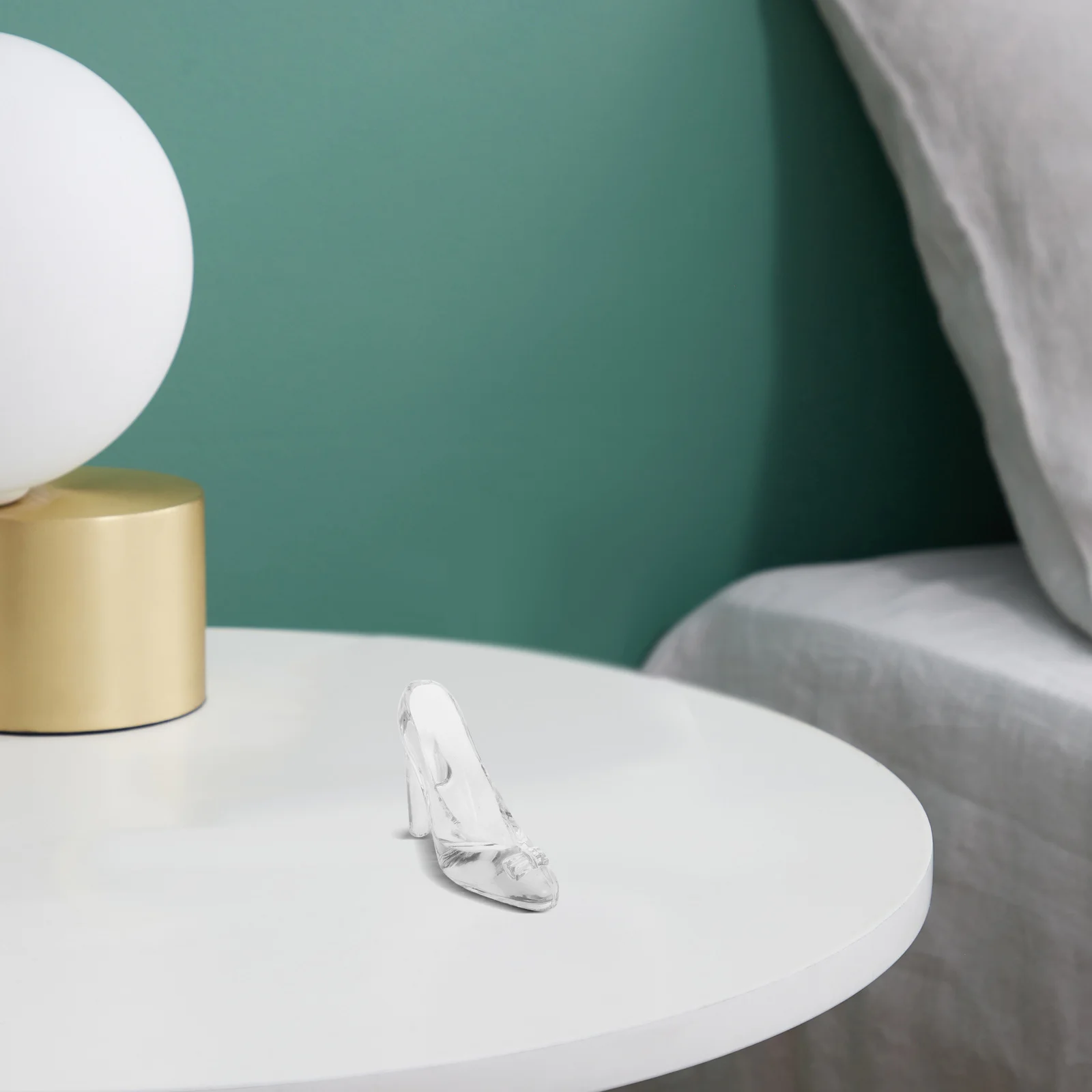 

Clear Crystal High Heel Glass Shoes Stylish Wedding Birthday Party Girls Ceremony Decorative Ornaments Mini Ceremony Glass Shoes