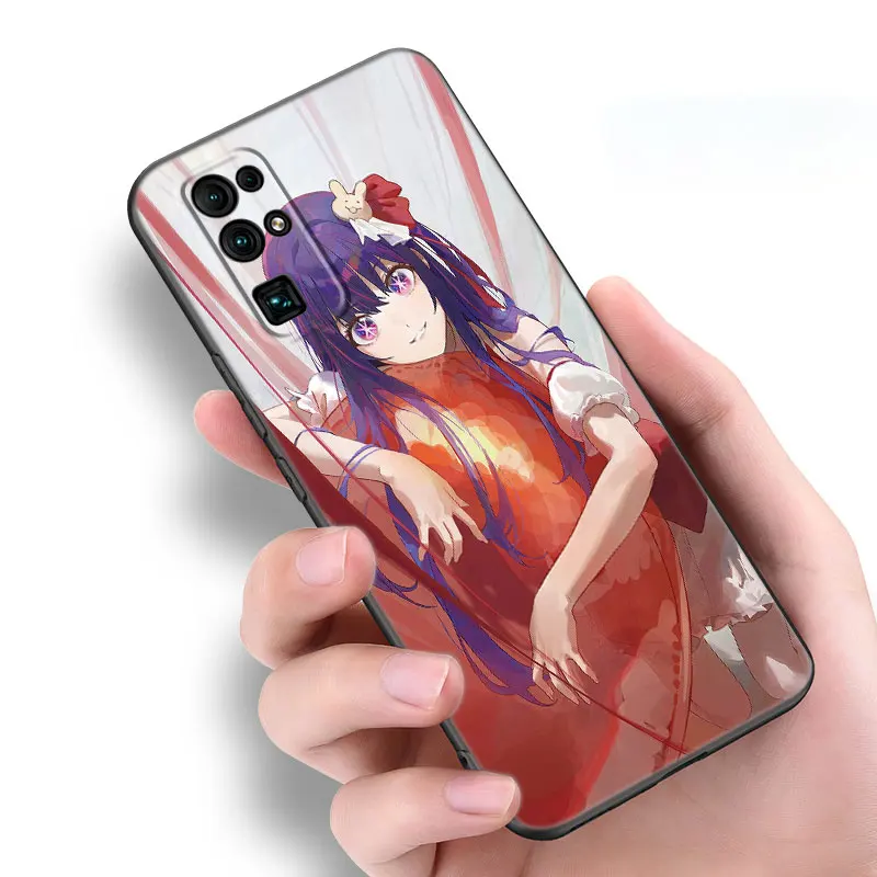 Hoshinos Ai Anime Black Silicone Phone Case For Honor 70 90 Lite X40 GT X50 i X5 + X6A X6S X7A X8A X8B X6 X7 X8 X9 4G X9A X9B 5G