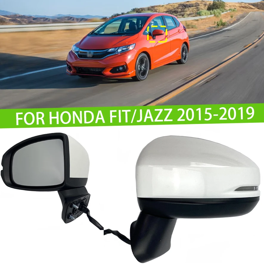 

For Honda Fit Jazz 2015-2019 Car Rearview Mirror Assembly Accessories Auto Side Mirror Reflector Led Turn Signal Lights 5PIN