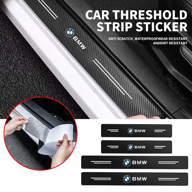

4Pcs Car Logo Threshold Stickers Door Sill Protector Anti Scratch For Bmw E36 F20 E91 E53 E46 E39 E38 E90 E60 X3 X5 51148132375