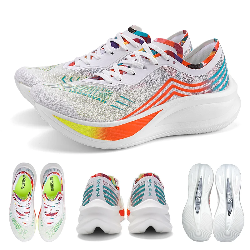 IRUNSVAN 1.0 Professional Sports Training Nylon Full Palm Carbon Plate Marathon Breathable Shock-Absorbing Running Shoes