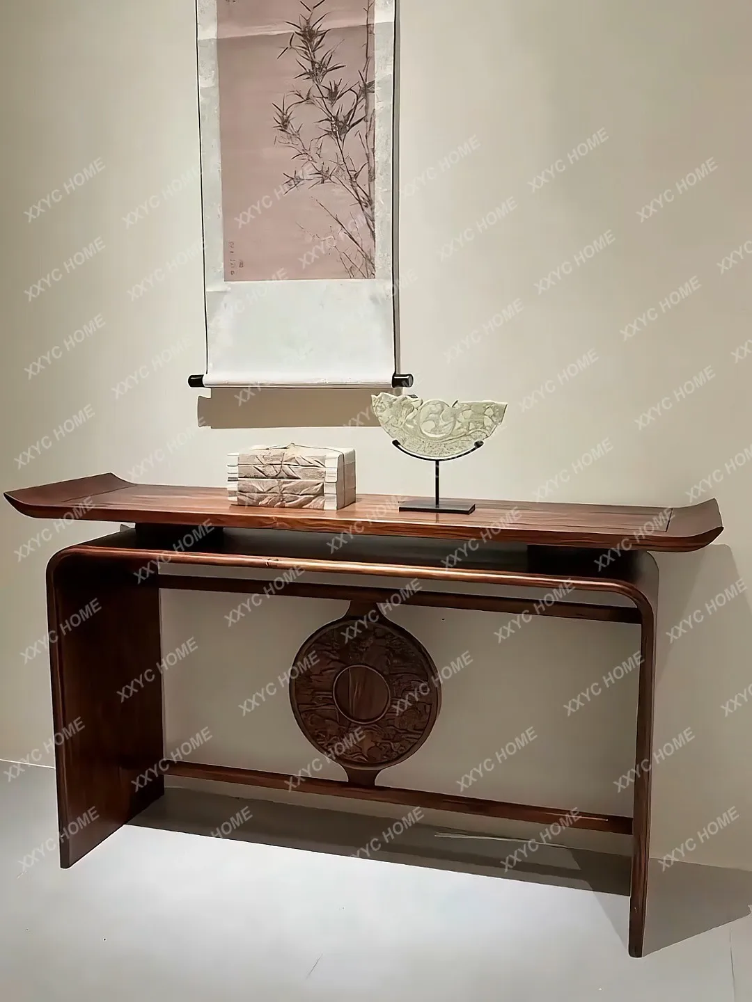 

Entrance table Minimalist Zen plan living room solid wood warped head table