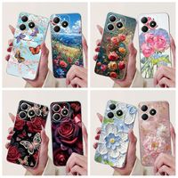 For Realme C63 Case RMX3939 Cover Clear Funda Soft Silicone Fashion Flower Shockproof Bumper For RealmeC63 C 63 Narzo N63 Shells