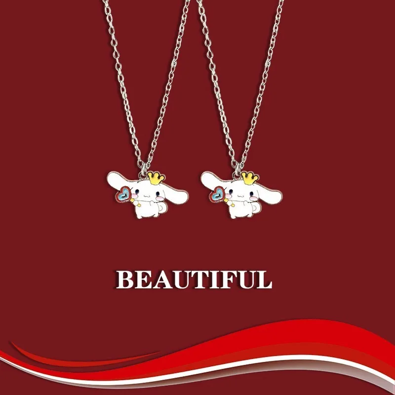 Sanrio Cinnamoroll Necklace Anime Figures Cartoon Alloyed Necklace Q Figural Anime Merchandise Decoration Children Birthday Gift