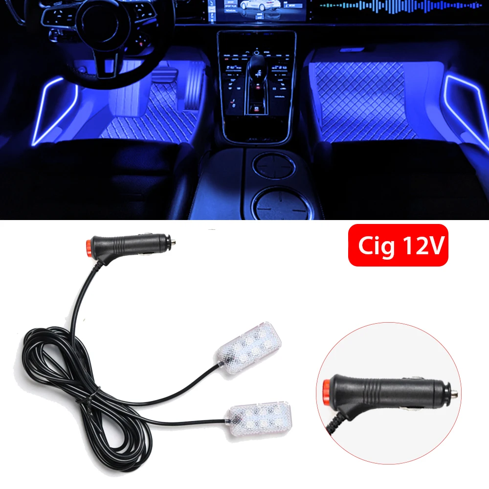 LED Auto Innen Umgebungs Fuß Streifen Licht Kit Zubehör Hintergrundbeleuchtung Auto Innen Umgebungs Lampen mit LED Rosa Licht