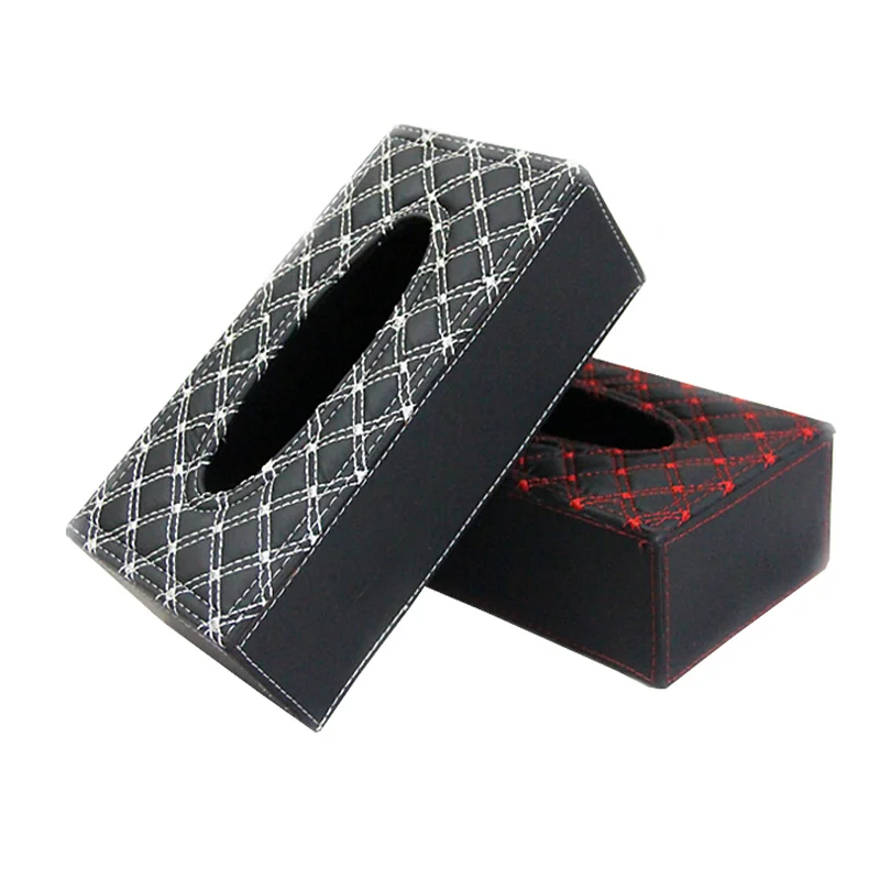 1PC Desktop Tissue Box PU Leather Luxury Car Tissue Boxes Auto Interior Storage Decoration Room Home Hotel Decor Accessories