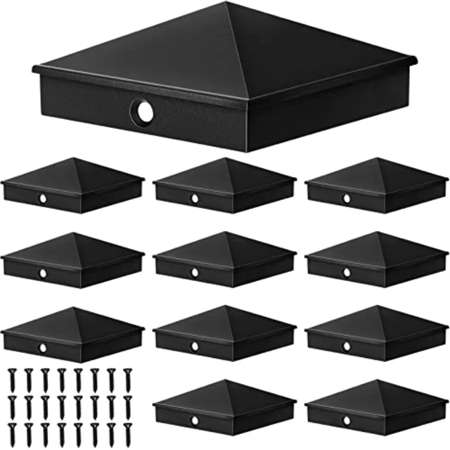 

Dunzy Post Caps Aluminum Pyramid Fence Deck Post Caps Cover for Nominal Sleeve with Screws for Outdoor Mailbo Dock Wood,, 2 Pac