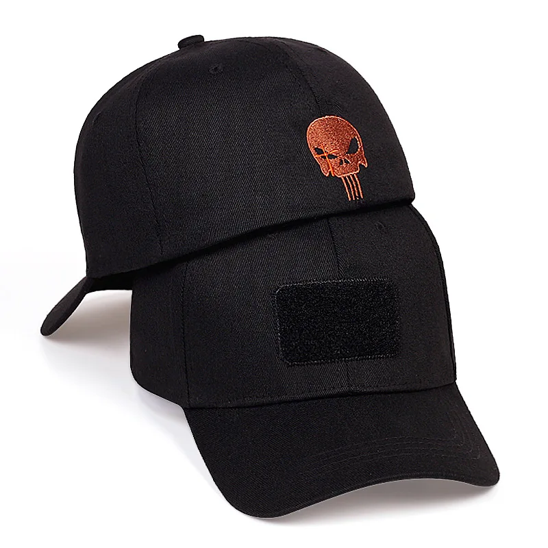 Punisher Eyes Cross Embroidered Baseball Cap Men\'s and Women\'s Hip Hop Hat Summer Visor Duck Tongue