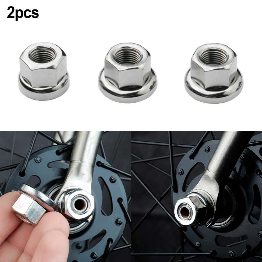 Fixed Gear Hub Nut Front Rear Drum Axle Bushing M9 M10 3/8in Dual Nuts Riveted Anti-skid Texture Firm Hold Cap Accessories Parts