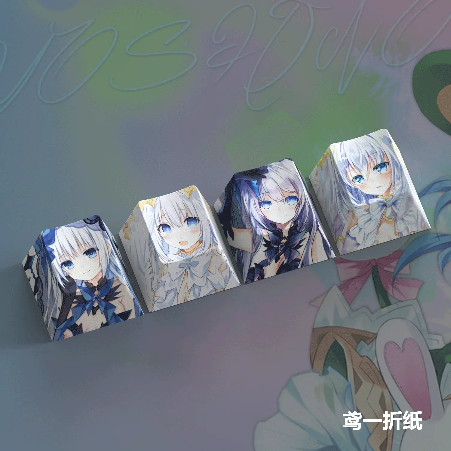 DATE A LIVE Tobiichi Origami Tokisaki Kurumi Four Key Cap PBT Keycap Mechanical Keyboard Anime Customization