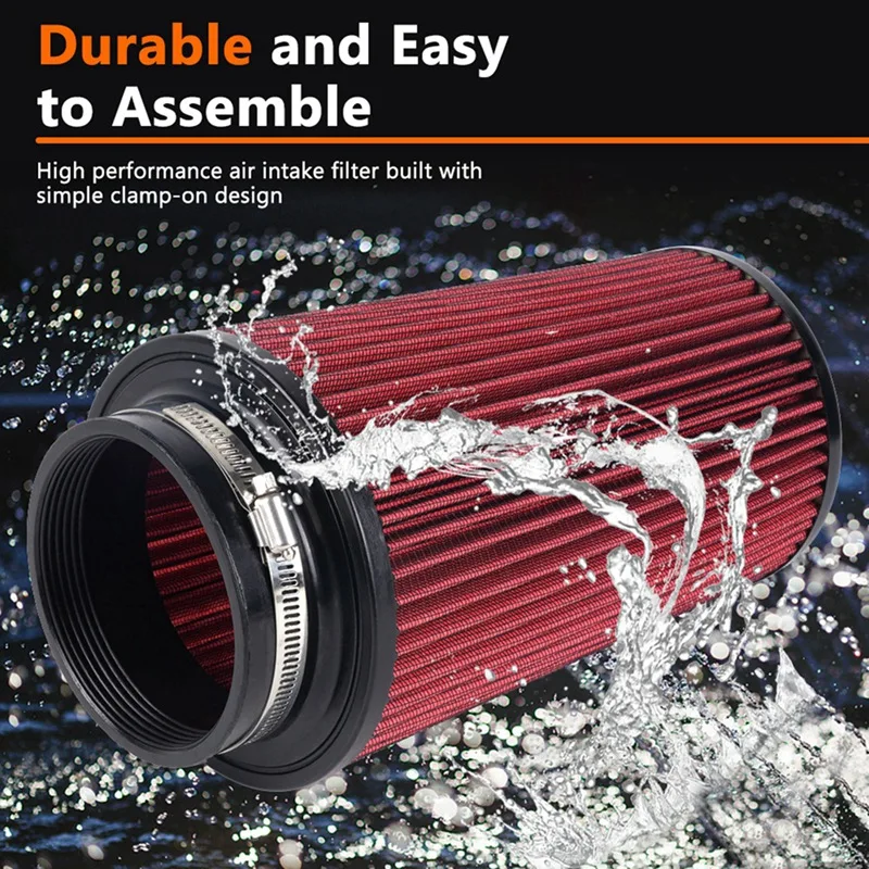 ABSU Car Air Filter Modification High Flow Intake Car Cold Air Intake Air Filter Purification Pipe Modification