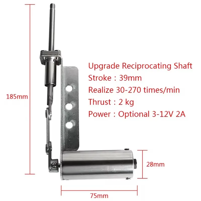 Upgrade Reciprocating Shaft Metal Micro Telescopic Linear Actuator 39mm Stroke Reciprocating Mechanism Motor Electric Tool