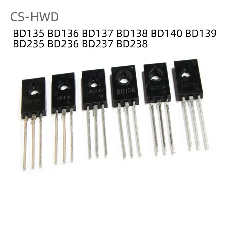 20PCS/LOT BD135 BD136 BD137 BD138 BD139 BD140 BD235 BD236 BD237 BD238 NPN PNP Transistor Triode TO126 TO-126 New Original IC