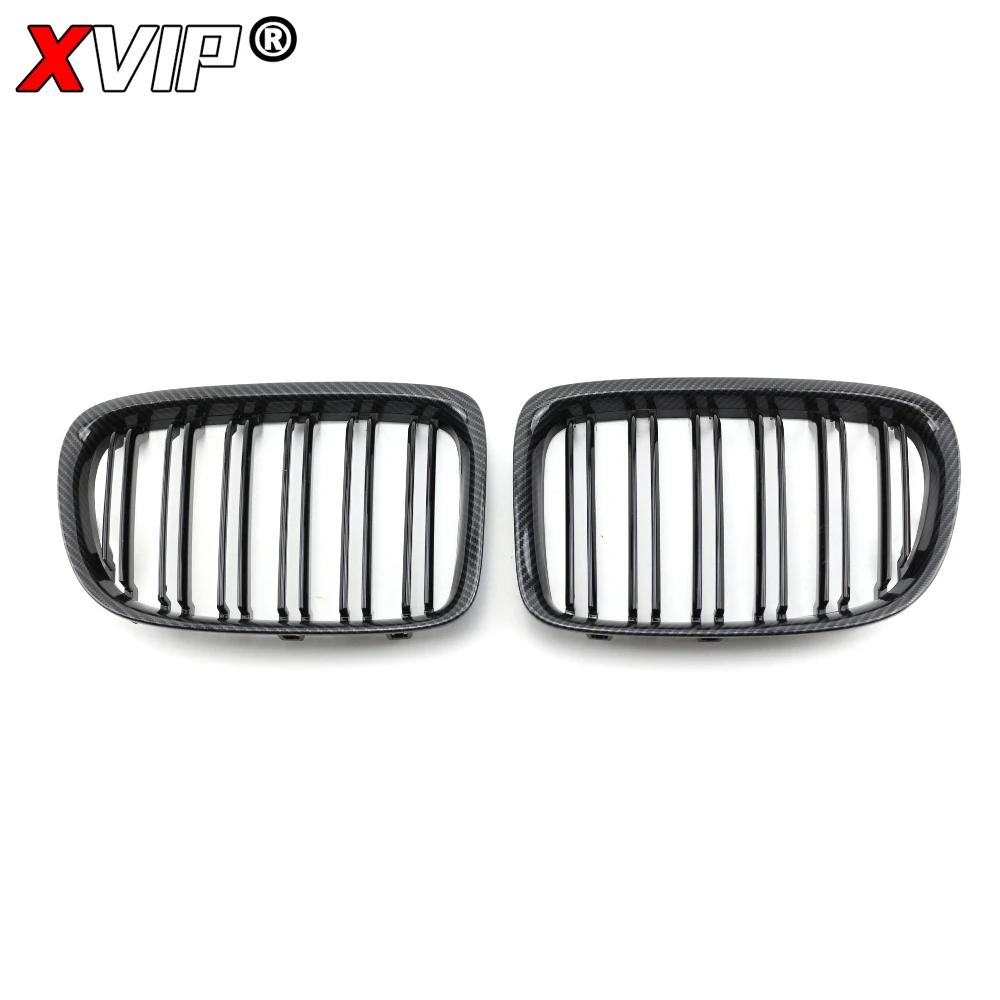 XVIP Matte Black Front Bumper Racing Grille For BMW X1 E84 2010-2015 Glossy M-Color Double Line Style Upper Racing Grills