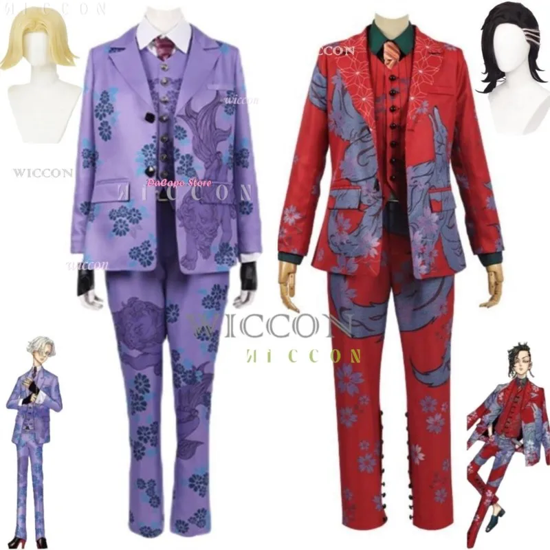 Halloween Anime Revengers Kokonoi Hajime Inui Seishu Cosplay Perücke Ausstellung Anzug Druck Mantel Mann Erwachsene Kostüm Kleidung Fullse