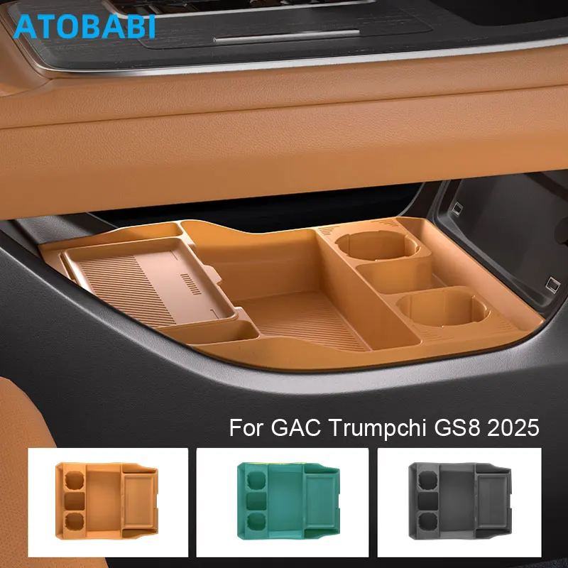 Storage Box For GAC Trumpchi GS8 2025 Car Styling Under Layer Central Control Organize Armrest Box Silicone Storage Accessories