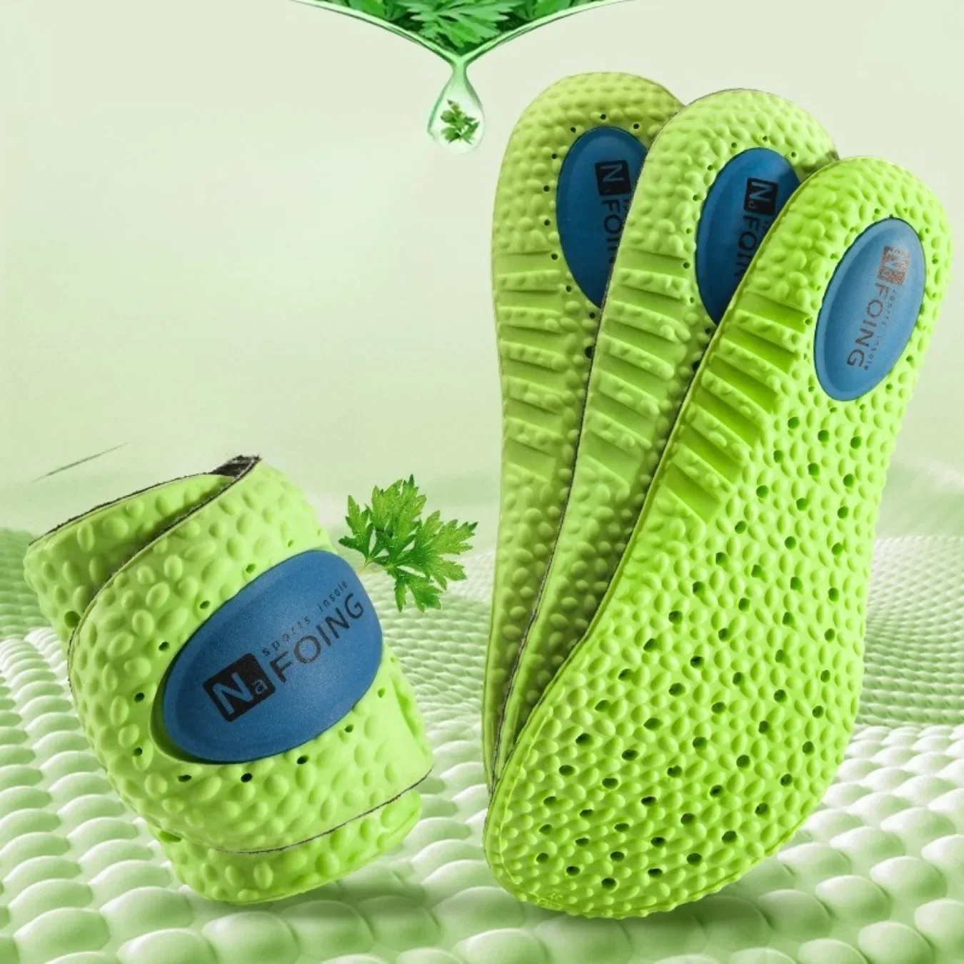Air Cushion Insoles With Mugwort Layer High Elastic Shockproof Breathable Sweat Resistant Shoe Liners For Men Women Daily Wear