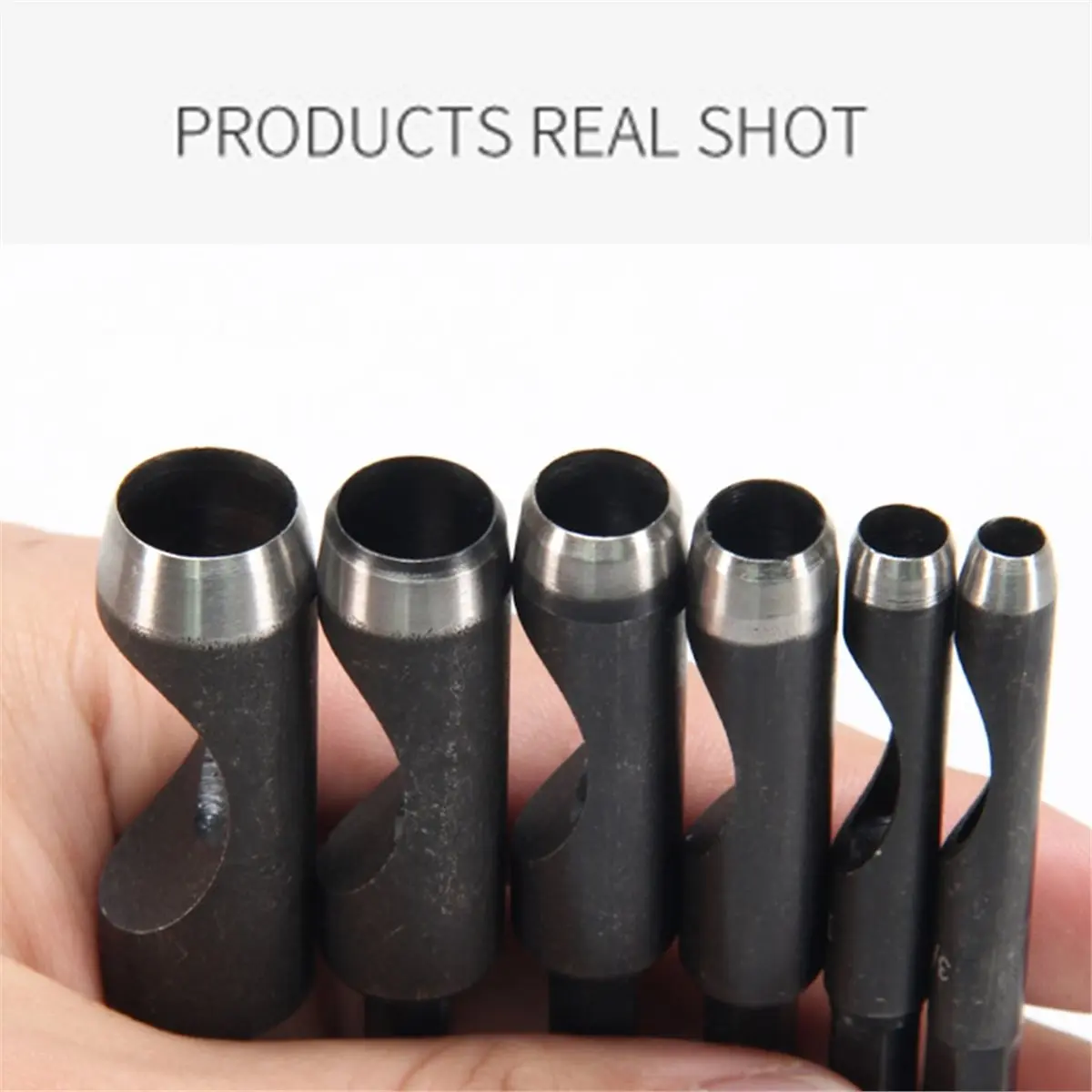 Winter Essential 6 Pcs Leather Hole Punch Set, Carbon Steel Hollow Punch Belt Hole Puncher for Leather Belts & Watch Bands