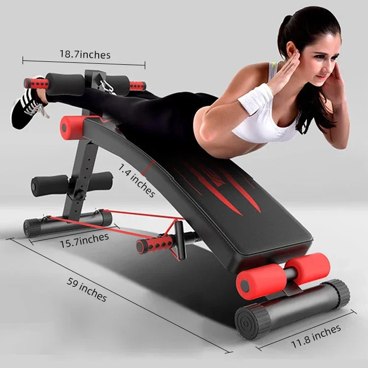 #For Gym Equipment Workout Sit up Bench Muscle Exercise Ab Chair Foldable Portable Exercise Supine Board Unisex Indoor&