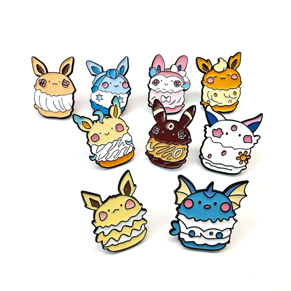 

Pokemon Enamel Pins Set Featuring Gengar Pikachu Eevee Cute Cartoon Characters Metal Brooches for Clothing And Backpack