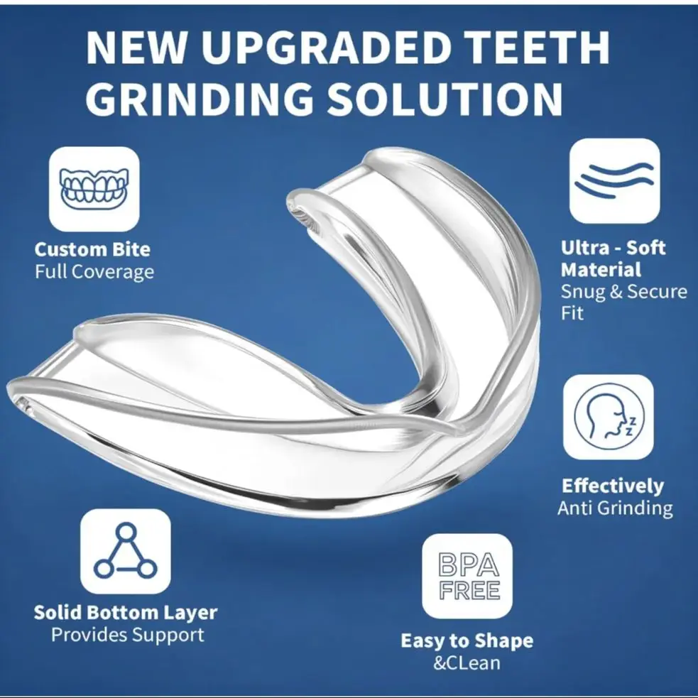 أفضل بيع 4 قطعة/صندوق حراس الفم لتقليص الأسنان قابلة للتشكيل الأسنان الحرس الليلي للكبار وقف الأسنان طحن صينية صريف الأسنان