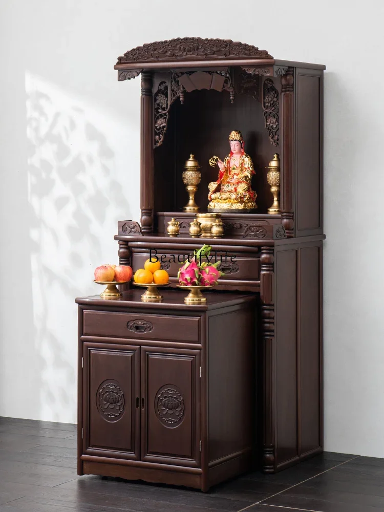 

12Modern light luxury small shrine household new Chinese vertical cabinet shrine offering Bodhisattva God of Wealth cabinet