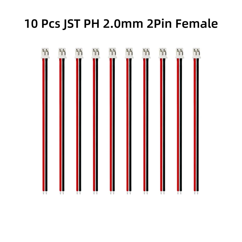 5/10 Paar PH 2.0 2-Pin JST Kabelverbinder, 2,0mm Abstand, JST 2P Micro Stecker und Buchse, DIY Elektrischer Kabeladapter 10CM