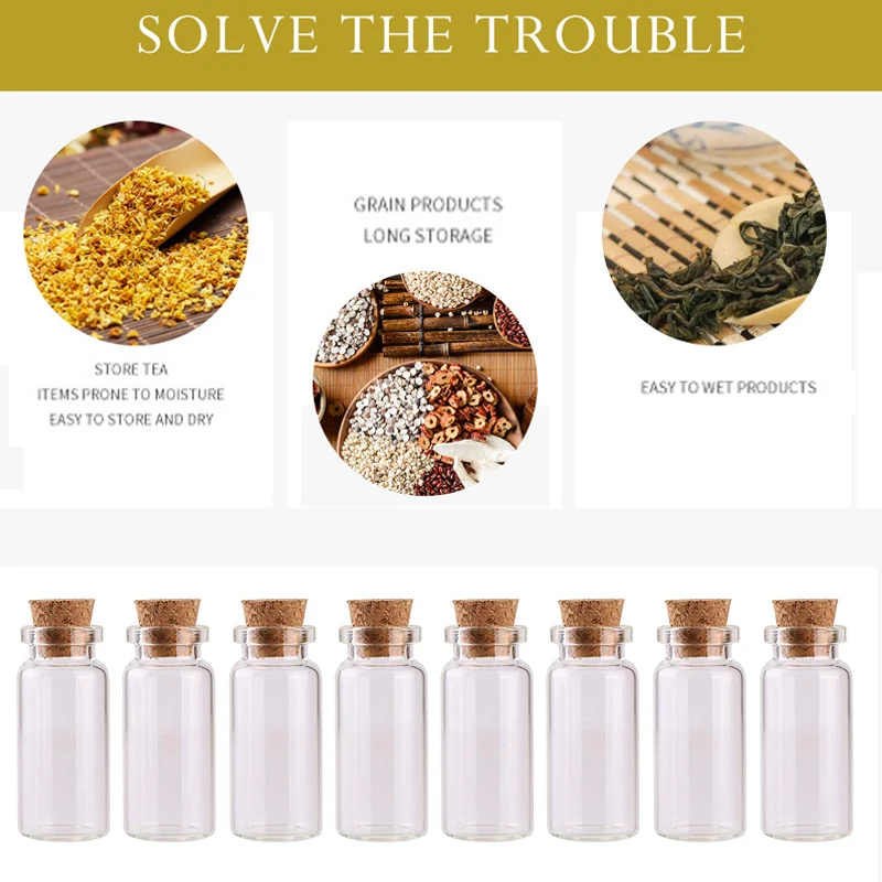 100 Stuks 5 Ml-30 Ml Mini Helder Glazen Flessen Met Kurken Leuke Wensflesjes Voor Diy Decoraties Arts bruiloft Home Party Decor