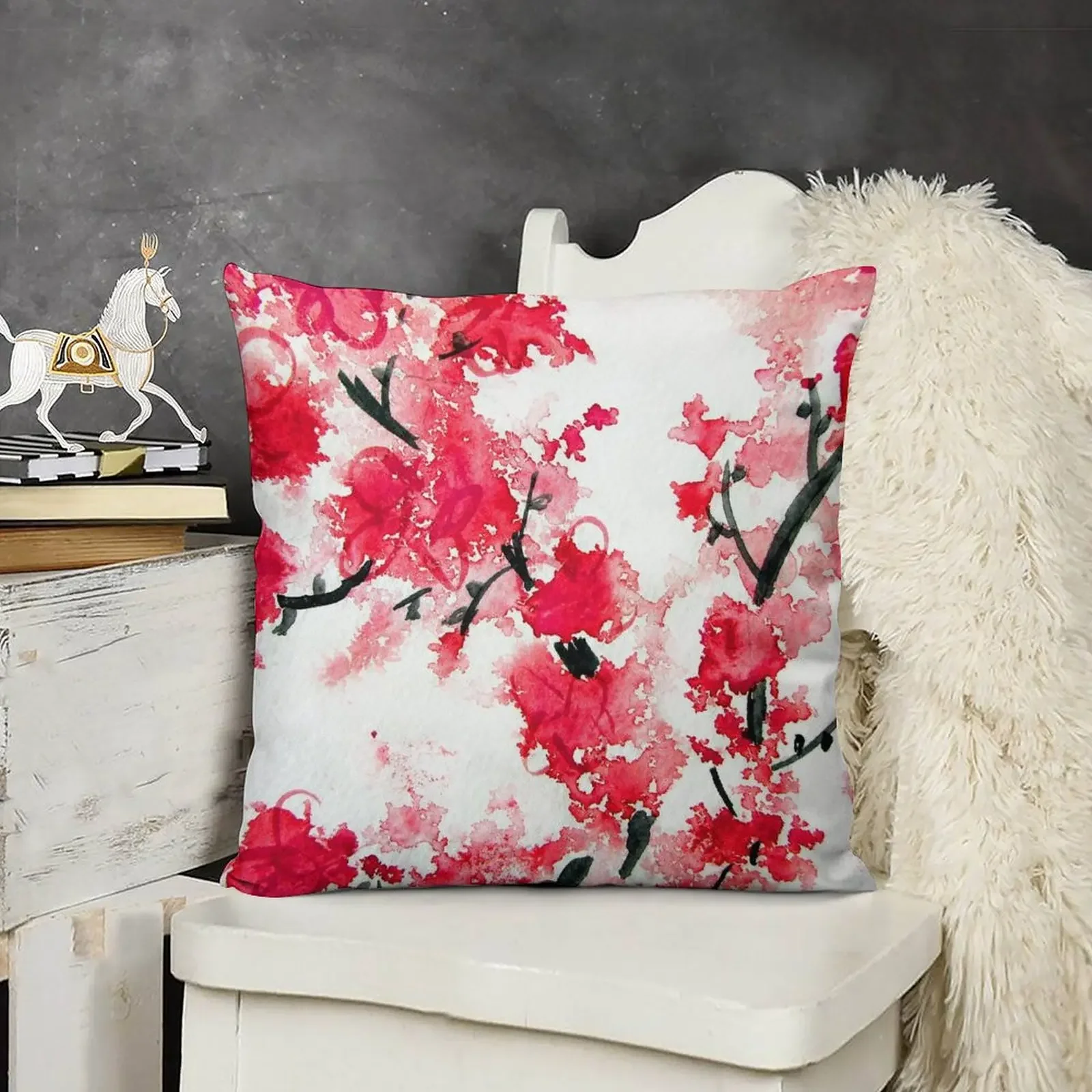 

Cherry Blossoms III Throw Pillow Room decorating items luxury sofa pillows Plaid Sofa sleeping pillows pillow