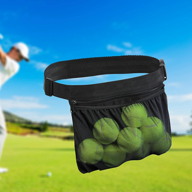 Adjustable Belt Tennis Ball Holder Bags Training Waist Bag Pingpong Golf Sports Bag Portable Mesh Pouch Invisible Pocket Outdoor